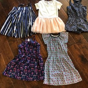 (1) Tunic, (3) dresses (1) Romper All 5T!